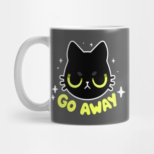 Go Away - Cute Angry Black cat - Sassy Kitty Mug